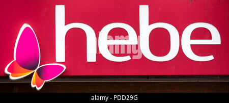 La Polonia, Cracovia - Marzo 19, 2018: Hebe farmacia logo Foto Stock