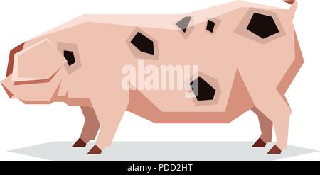 Geometrica piana Gloucestershire Old pig Illustrazione Vettoriale