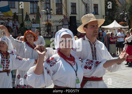 Il cinquantacinquesimo Beskidy Montanari " Settimana della Cultura 29.07- 06.08.2018 . Sfilano per le strade di Żywiec in Polonia 04.08.2018 Foto Stock