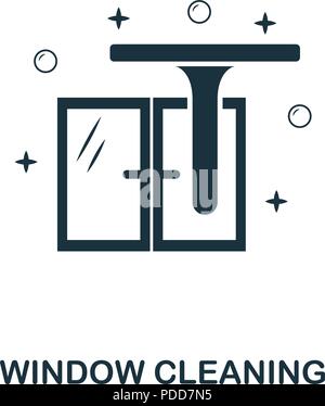 Pulizia finestrino icona creativi. Elemento di semplice illustrazione. Pulizia finestrino concept design simbolo dalla collezione di pulizia. Possono essere utilizzati per la telefonia mobile e Illustrazione Vettoriale