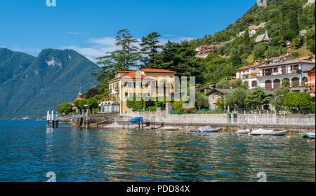 Scenic vista in Sala Comacina, villaggio sul lago di Como, Lombardia, Italia. Foto Stock