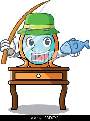 La pesca toeletta mascotte cartoon Illustrazione Vettoriale