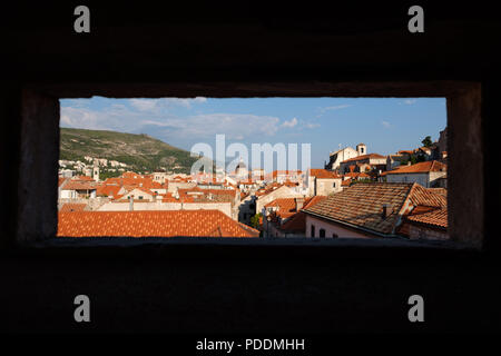 Vista panoramica della città vecchia di Dubrovnik, Croazia, Europa Foto Stock