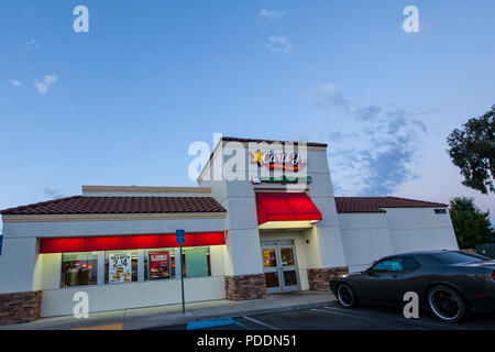 Un Carls Jr ristorante in Atwater California USA Foto Stock