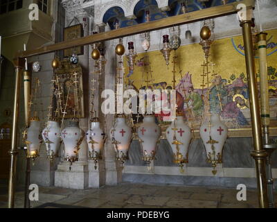 Gerusalemme, interno della chiesa del Santo Sepolcro Foto Stock