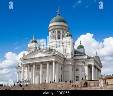 La Cattedrale di Helsinki (Helsingin Tuomionkirkko), la Piazza del Senato, Helsinki, Finlandia Foto Stock