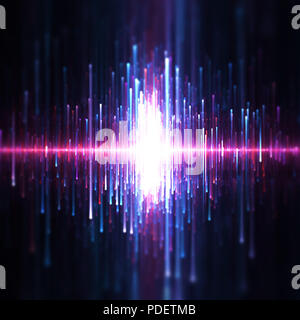 Gli sfondi di blu e viola le onde sonore Foto Stock