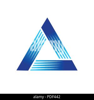 Fast piramide blu simbolo vettore Logo grafico del modello di progettazione Illustrazione Vettoriale