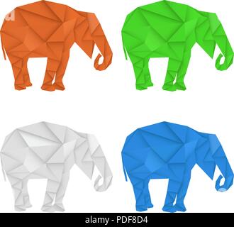 Elefante. Poligonale illustrazione vettoriale Illustrazione Vettoriale