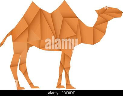 Il cammello marrone. Poligonale illustrazione vettoriale Illustrazione Vettoriale