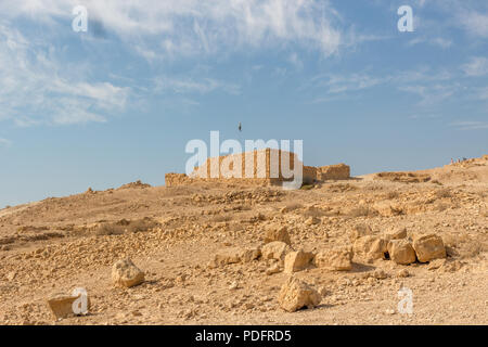 Fortezza di Masada, parco nazionale,la Giudea, Cisgiordania, Israele, Medio Oriente. 2017 Foto Stock