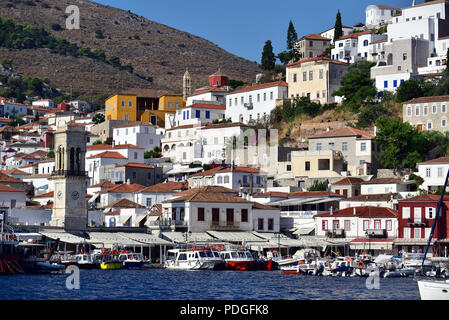 Hydra town a Hydra Island, Grecia Foto Stock