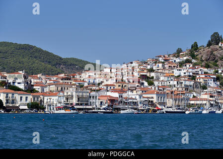 Poros town in Poros Island, Grecia Foto Stock