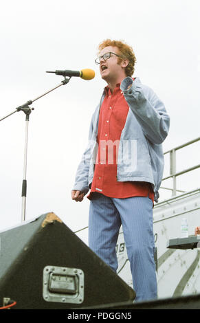 Chris Evans presenta la BBC radio 1 One Roadshow St Ives 19 agosto 1996 Foto Stock