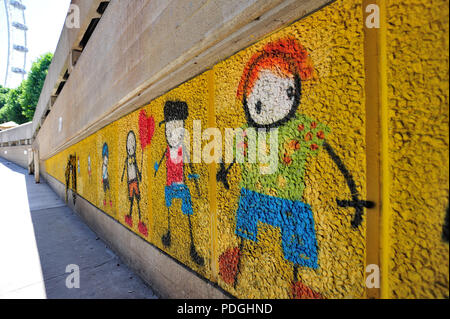 Wall Art, Southbank, London, England, Regno Unito Foto Stock