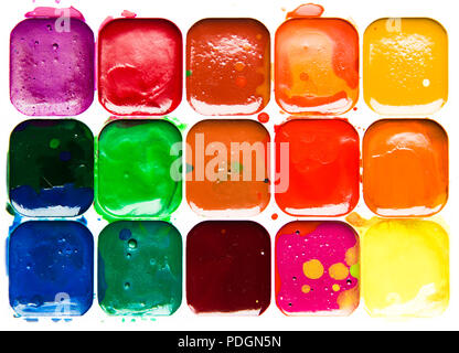 Paintbox acquerello close-up Foto Stock