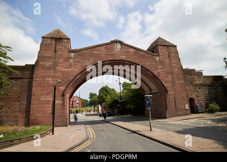 Newgate sezione di Chester City Walls newgate fu costruito nel 1938 cheshire england regno unito Foto Stock