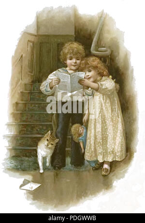 219 Maria Konopnicka - Szczęśliwy światek (1895) pagina 23a Foto Stock