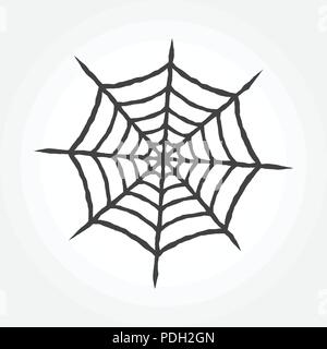 Halloween ragnatela icona di contorno. Spiderweb isolati su sfondo bianco. Per il web design, banner, flyer, mobile e applicazione di interfaccia, utile anche fo Illustrazione Vettoriale