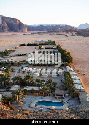 Wadi Rum desert camp, Giordania Foto Stock