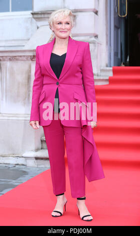 Glenn Close in arrivo presso la UK premiere della moglie al Somerset House di Londra. Foto Stock