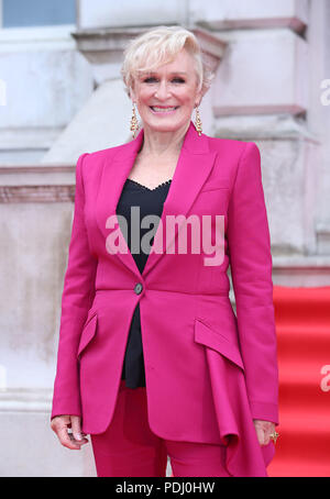 Glenn Close in arrivo presso la UK premiere della moglie al Somerset House di Londra. Foto Stock