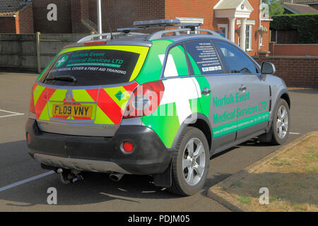 Evento di Norfolk, servizi medici, veicolo, emergenza, servizio, Hunstanton, Regno Unito Foto Stock