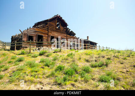 Il vecchio Haynes Ranch House nella Okanagan Valley vicino a Osoyoos, British Columbia, Canada. Foto Stock