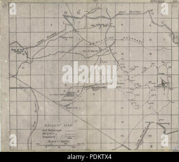 22 Battaglia di Messines - II ANZAC MAPPA FERROVIARIA Foto Stock
