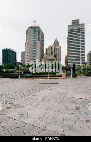 Hart Plaza, a Detroit, Michigan Foto Stock