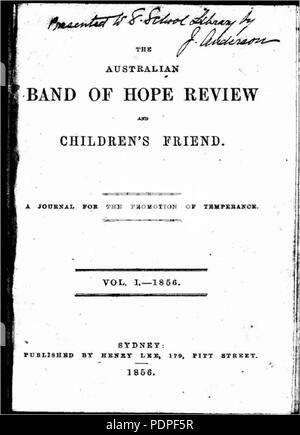 17 della band australiana di speranza revisione &AMP; bambini's Journal 5 gennaio 1856 Foto Stock