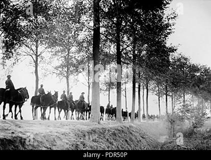 87 le truppe montate mobili lungo la strada Ypres Foto Stock