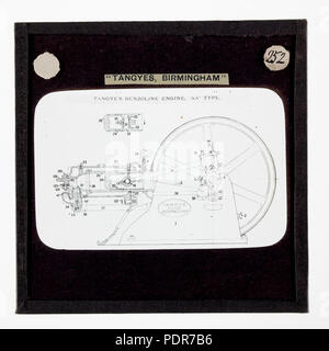 77 lantern slide - Tangyes Ltd, AA tipo motore benzina Schema, circa 1910 Foto Stock