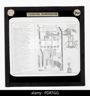 77 lantern slide - Tangyes Ltd, Newcomen il diagramma del motore, circa 1910 Foto Stock
