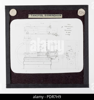 77 lantern slide - Tangyes Ltd, Robson Gas Schema motore, 1879 Foto Stock