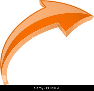 Orange 3d shiny FRECCIA IN ALTO Illustrazione Vettoriale
