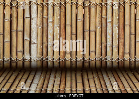 Legno di bambù a parete e a pavimento texture di sfondo piastrella camera per il fondo Foto Stock