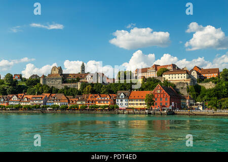 Meersburg, città dello stato tedesco del Baden-Wurttemberg sulla riva del lago di Costanza (Bodensee), famosa per il medievale Castello di Meersburg. Come si vede p. Foto Stock