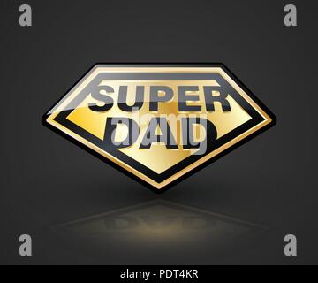Super papà simbolo di protezione per l'elemento padre del giorno. Illustrazione Vettoriale. Illustrazione Vettoriale