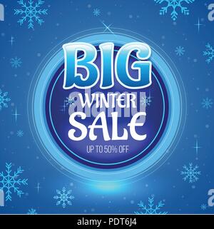 Grande Inverno vendita banner illustrazione vettoriale per la promozione pubblicitaria. Vendita di Natale pubblicità. Nuovo anno la promozione di vendita. Illustrazione Vettoriale