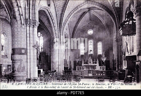 195 La Sauve-Majeure - église St Pierre 1 NEF Foto Stock