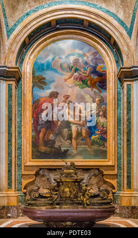 Città del Vaticano Vaticano - 12 Ottobre 2016: ornati fresco presso la Basilica di San Pietro in Vaticano Foto Stock