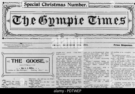 209 StateLibQld 1 116860 pagina anteriore del Gympie times e Mary River mining gazette giornale, 1911 Foto Stock