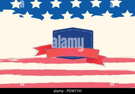 Felice Giorno Di Indipendenza sagoma orizzontale con il badge per la progettazione di vacanza. Illustrazione Vettoriale. Illustrazione Vettoriale