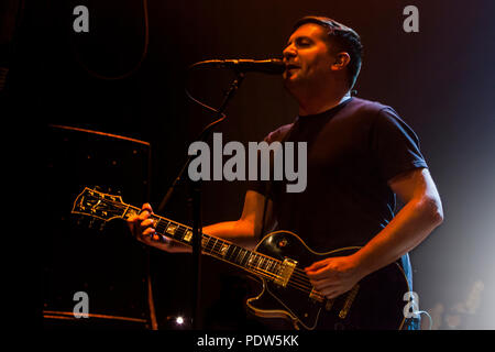 Greg Barnett del Menzingers esecuzione presso la House of Blues a Dallas, in Texas, il 12 giugno 2018. Essi erano parte di Frank Turner il Tour Mondiale. Foto Stock