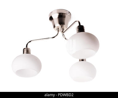 Lampadario Triplo isolato su sfondo bianco Foto Stock
