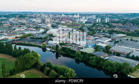 Immagine aerea di Nottingham City per Lady Bay Foto Stock