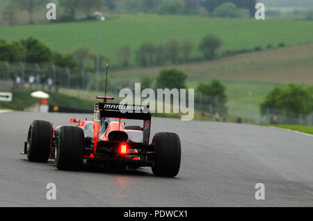 MUGELLO, Italia, Maggio 2012: Charles Pic di Marussia F1 Racing team a team di Formula Uno giorni di test al Mugello Circuit in Italia. Foto Stock