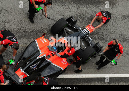 MUGELLO, Italia, Maggio 2012: Charles Pic di Marussia F1 Racing team a team di Formula Uno giorni di test al Mugello Circuit in Italia. Foto Stock