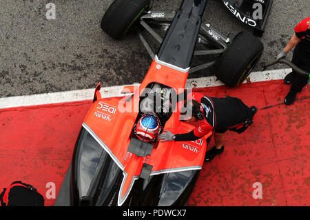 MUGELLO, Italia, Maggio 2012: Charles Pic di Marussia F1 Racing team a team di Formula Uno giorni di test al Mugello Circuit in Italia. Foto Stock